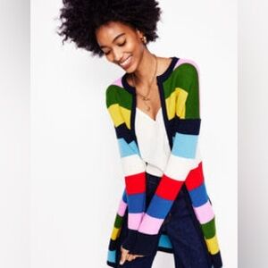 Striped cotton-blend coating a poppy.